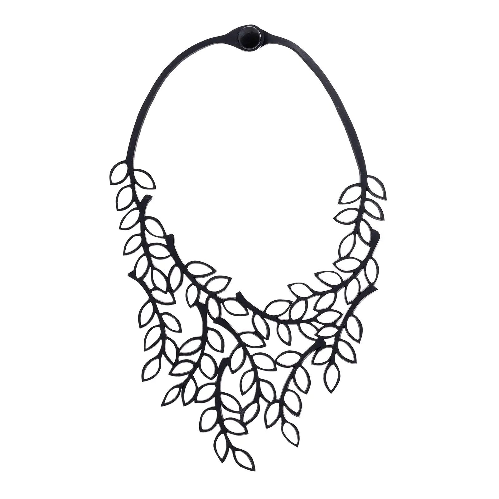 Evergreen Leaf Recycled Rubber Necklace by Paguro Upcycle