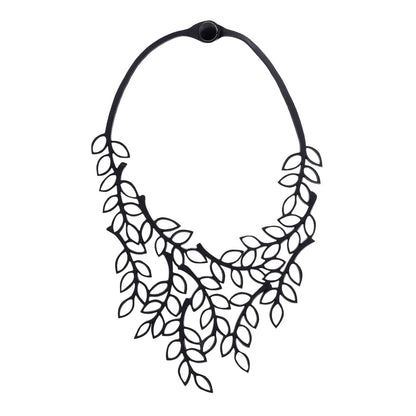 Evergreen Leaf Recycled Rubber Necklace by Paguro Upcycle