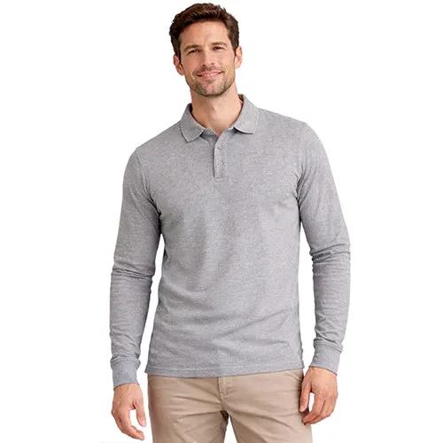 Mens Long Sleeve Cotton Polo Shirt - 1268 by Ek Wholesale