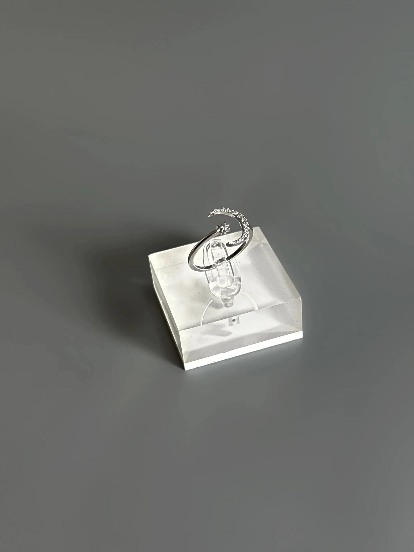 925 Sterling Silver Moon & Star Adjustable Ring – Sparkle Like the Night Sky by LAURRÈ Jewellery