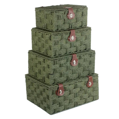 Twisted Green Paper Storage Basket by Red Hamper