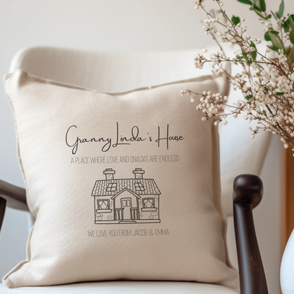 Personalised Granny's House Cushion - Grandads, Grans, Aunties by Aye Do Gifts