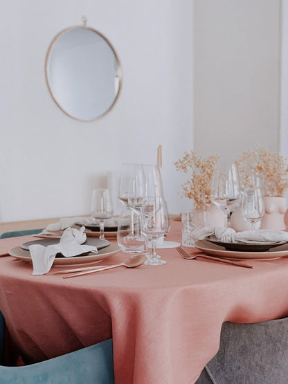 Battersea Linen Tablecloth – Unwashed Natural Pure Linen by WHAT A HOST
