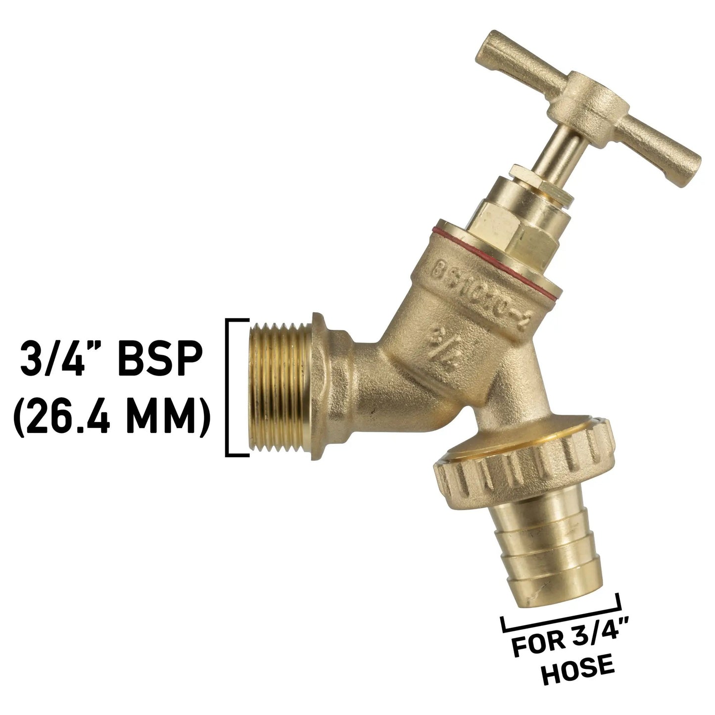 Wall Flange Kit 25mm MDPE - Brass Garden Tap 3/4" Barb by AP Supplies