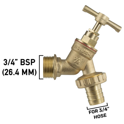 Wall Flange Kit 25mm MDPE - Brass Garden Tap 3/4" Barb by AP Supplies