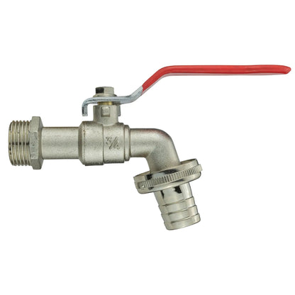 Wall Flange Kit 25mm MDPE + Lever Tap 3/4" Barb by AP Supplies