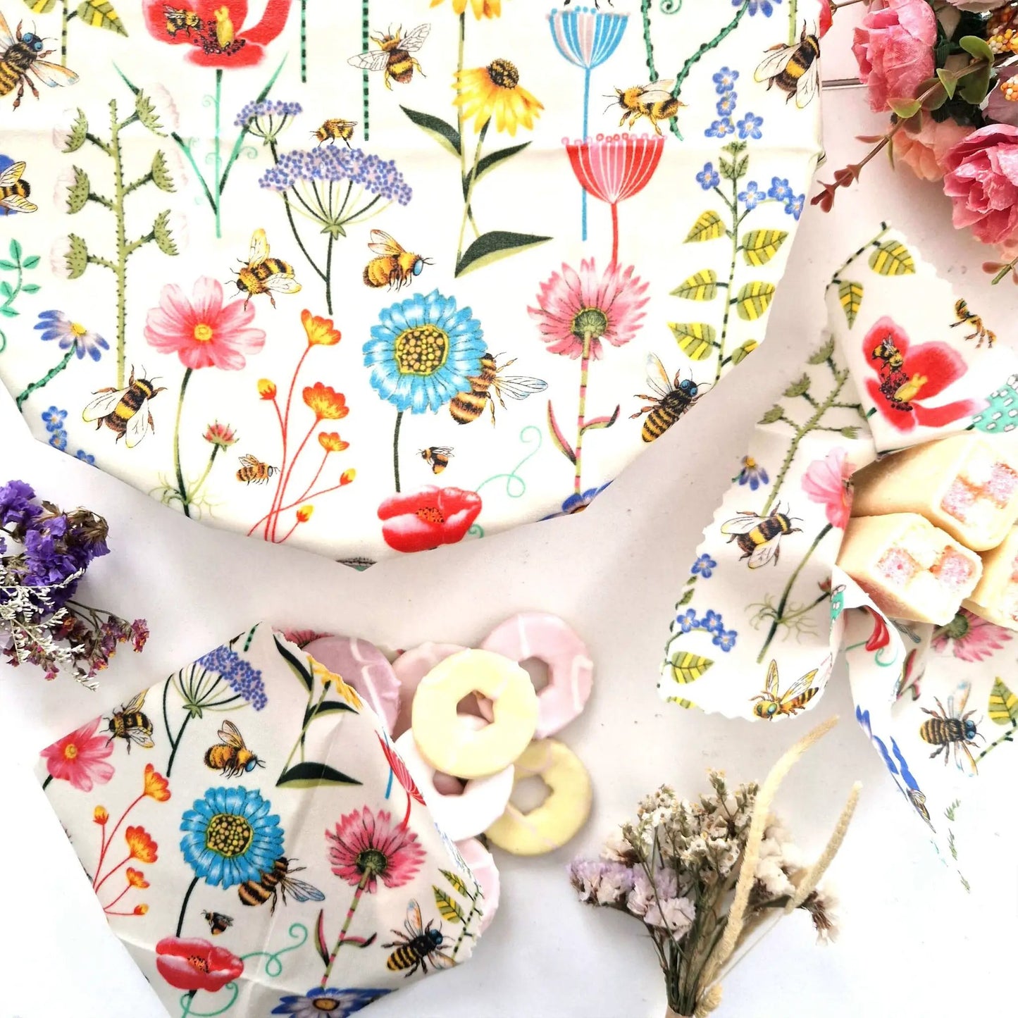 *Set of 3 Handmade Beeswax Wraps | Garden by Honey Bee Good