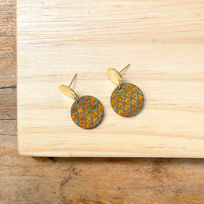 Grinsing Recycled Wood Earrings by Paguro Upcycle