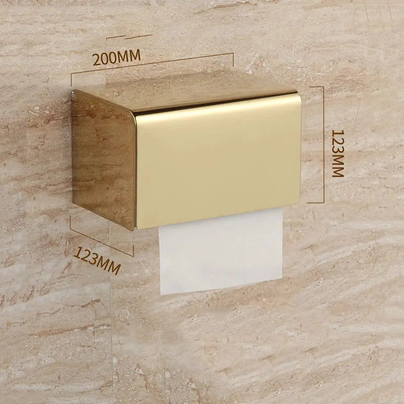 Golden Stainless Steel Rope Toilet Paper Holder Hotel Bathroom Tissue Accessories Rose Gold Rack Holder Decoration Supplies by All Mart Bristol Ltd