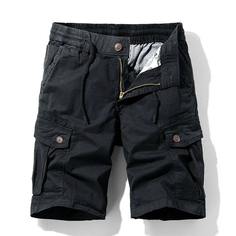 New Summer Solid Color Fashion Cotton Casual Breeches Cargo Men Shorts Men Breathable Quick Dry Multi Pocket Hip Hop Shorts by All Mart Bristol Ltd
