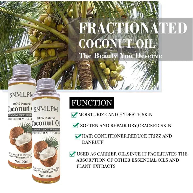 100ml Natural Organic Coconut Oil Body Face Oil Massage Relaxation Skin Coconut Essential Oil by All Mart Bristol Ltd