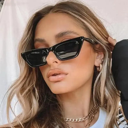 Vintage Cat Eye Sunglasses Woman Retro Shades Black Sun Glasses Female Fashion Small Frame Mirror Square Oculos De Sol by All Mart Bristol Ltd
