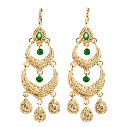 Moroccan Style Earrings for Women's Wedding Party Jewelry with Rhinestone Droplet Shape by All Mart Bristol Ltd