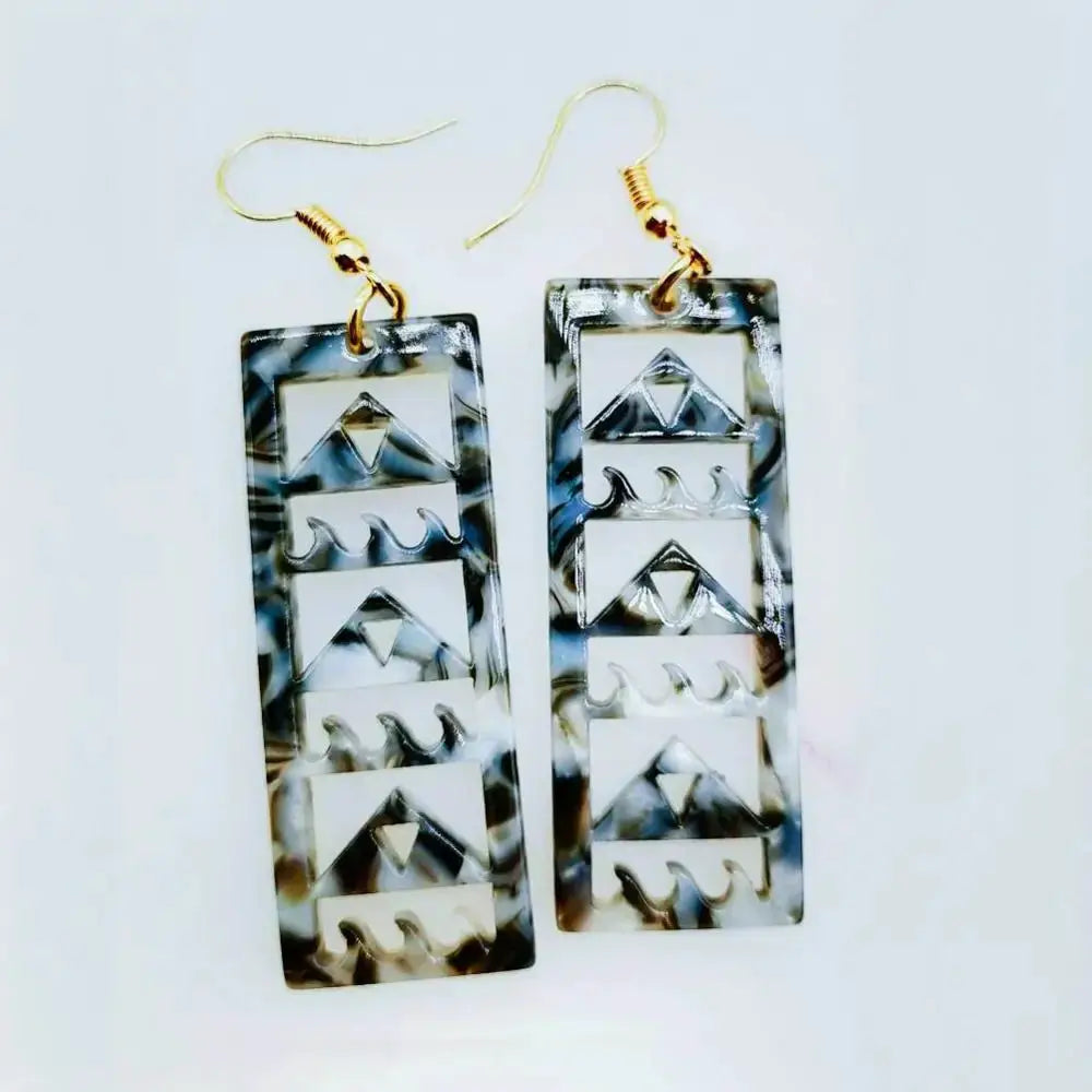 Hawaiian Acrylic Australia Designer Earrings Earring Accessories African Polynesian Jewelry Earring Women's Earrings for Women by All Mart Bristol Ltd