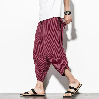 Dropshipping Summer Men Cotton Harem Pants Men Casual Hip Hop Trousers Cross Bloomers Calf-Length Pants Joggers Streetwear Pants by All Mart Bristol Ltd