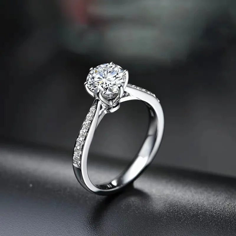 925 Sterling Silver Zircon Adjustable Women's Engagement Ring Wedding Fashion Jewelry Accessories by All Mart Bristol Ltd