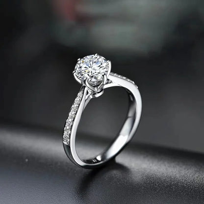 925 Sterling Silver Zircon Adjustable Women's Engagement Ring Wedding Fashion Jewelry Accessories by All Mart Bristol Ltd
