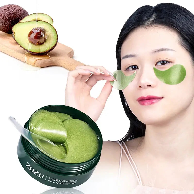 60Pcs Avocado Collagen Mask Natural Moisturizing Gel Eye Patches Smooth Repairing Eye Skin Care Korea Hydration Eye Masks by All Mart Bristol Ltd
