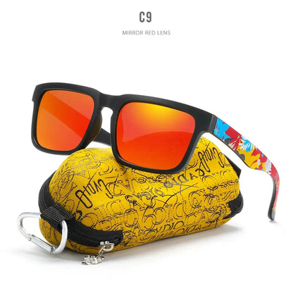 KDEAM Eye-catching Function Polarized Sunglasses For Men Matte Black Frame Fit. Painting Temples Play-Cool Sun Glasses With Case by All Mart Bristol Ltd