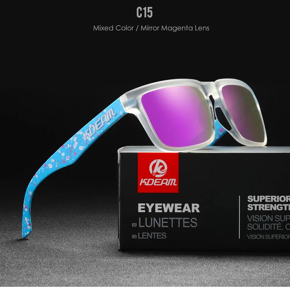 KDEAM 2022 Square Men's Polarized Sunglasses Outdoors Lifestyle Coating Sun Glasses New Matching Colors With Box by All Mart Bristol Ltd