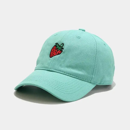 Cotton Fruit strawberry embroidery Casquette Baseball Cap Adjustable Snapback Hats for men and women 64 by All Mart Bristol Ltd