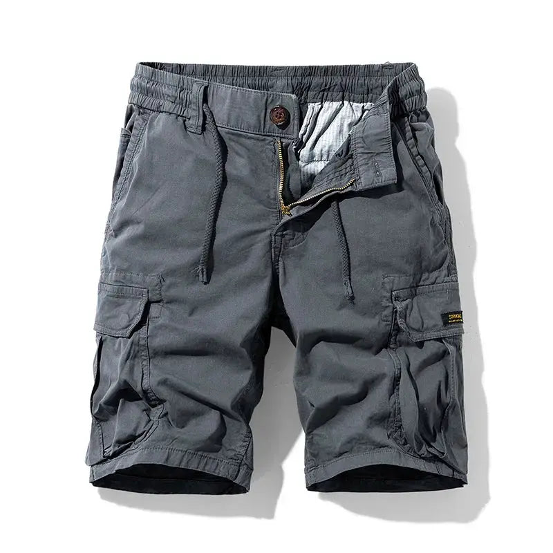 New Summer Solid Color Fashion Cotton Casual Breeches Cargo Men Shorts Men Breathable Quick Dry Multi Pocket Hip Hop Shorts by All Mart Bristol Ltd