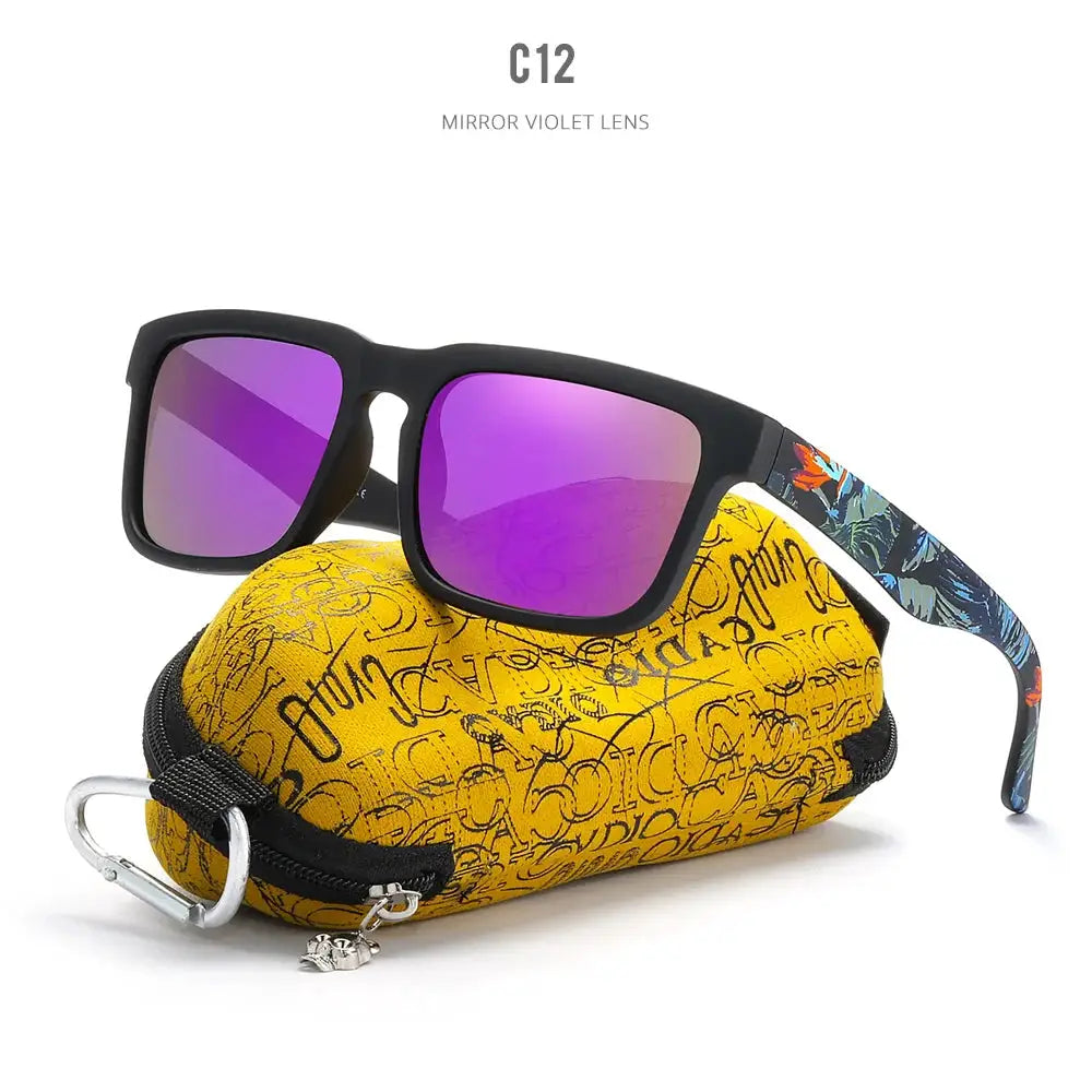 KDEAM Eye-catching Function Polarized Sunglasses For Men Matte Black Frame Fit. Painting Temples Play-Cool Sun Glasses With Case by All Mart Bristol Ltd