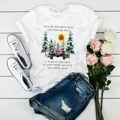 Summer New 90 ’s Leopard Heartbeat Short Sleeve Print Clothing Women's T-Shirt Harajuku Graphic Clothing Women's Top,Drop Ship by All Mart Bristol Ltd
