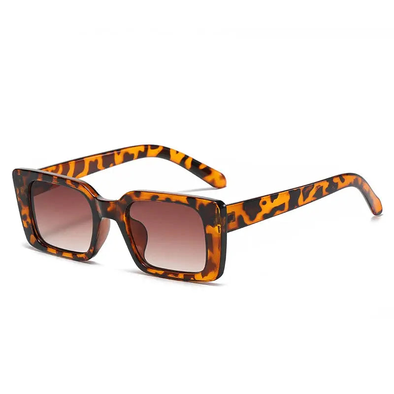 SO&EI Ins Popular Fashion Small Rectangle Sunglasses Women Retro Leopard Shades UV400 Men Trending Square Sun Glasses by All Mart Bristol Ltd