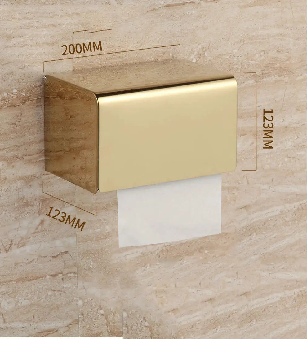 Golden Stainless Steel Rope Toilet Paper Holder Hotel Bathroom Tissue Accessories Rose Gold Rack Holder Decoration Supplies by All Mart Bristol Ltd