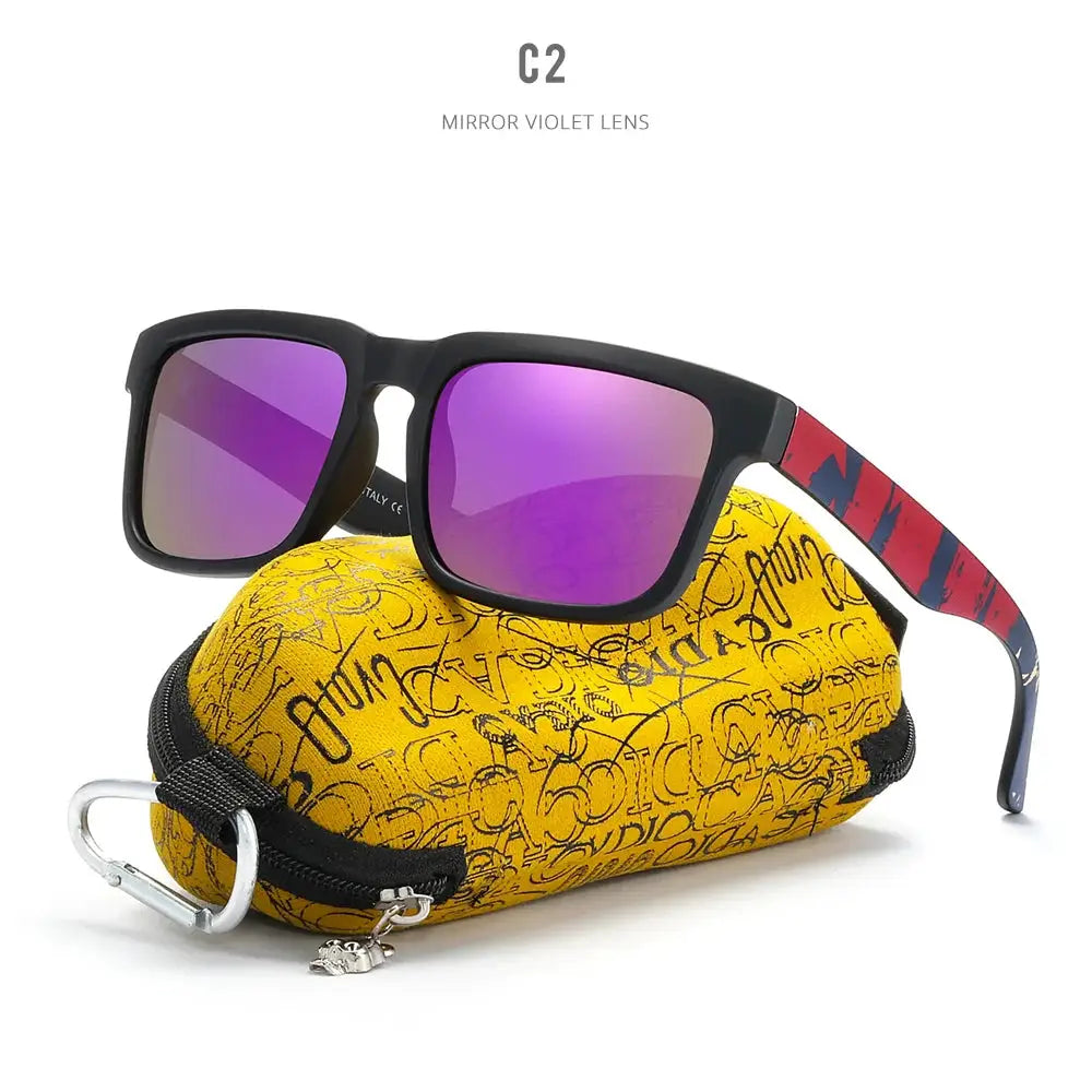 KDEAM Eye-catching Function Polarized Sunglasses For Men Matte Black Frame Fit. Painting Temples Play-Cool Sun Glasses With Case by All Mart Bristol Ltd