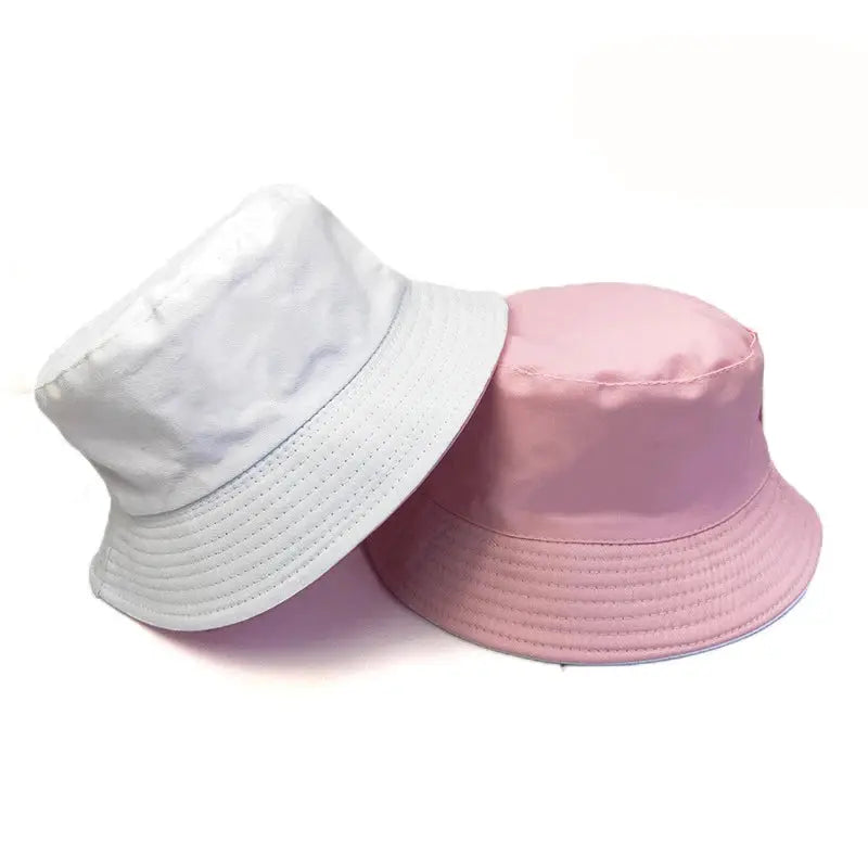 Black Solid Dots Bucket Hat Two Side Wear Unisex Simple Bob Caps Hip Hop Gorros Men Women Panama Cap Beach Fishing Boonie Sunhat by All Mart Bristol Ltd