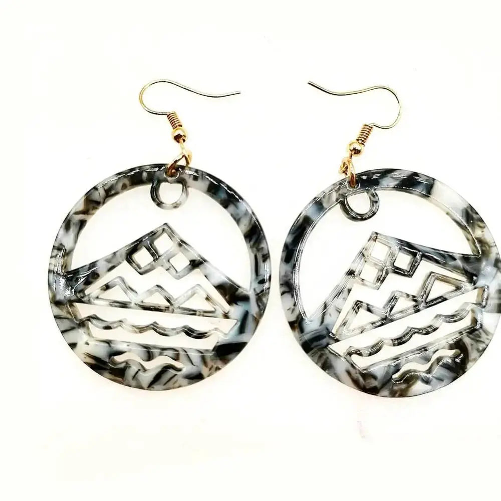 Hawaiian Acrylic Australia Designer Earrings Earring Accessories African Polynesian Jewelry Earring Women's Earrings for Women by All Mart Bristol Ltd