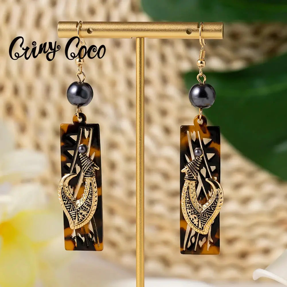 Hawaiian Acrylic Australia Designer Earrings Earring Accessories African Polynesian Jewelry Earring Women's Earrings for Women by All Mart Bristol Ltd