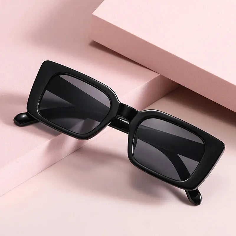 SO&EI Ins Popular Fashion Small Rectangle Sunglasses Women Retro Leopard Shades UV400 Men Trending Square Sun Glasses by All Mart Bristol Ltd