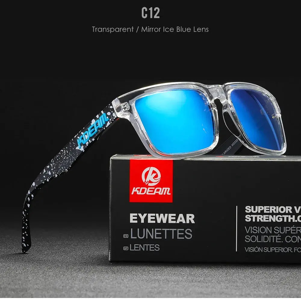 KDEAM 2022 Square Men's Polarized Sunglasses Outdoors Lifestyle Coating Sun Glasses New Matching Colors With Box by All Mart Bristol Ltd