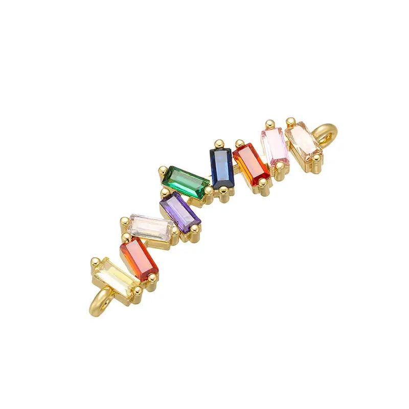 ZHUKOU Rainbow Bow Crystal Connector for Women's Necklace Earrings Bracelet DIY Connector Jewelry Accessories Model: VS425 by All Mart Bristol Ltd