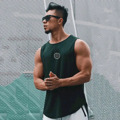 Bodybuilding Vest Men Sports Tank Top Men Gym Clothing Fitness Workout Sleeveless Shirt Mesh O Neck Running Stringer Singlets by All Mart Bristol Ltd