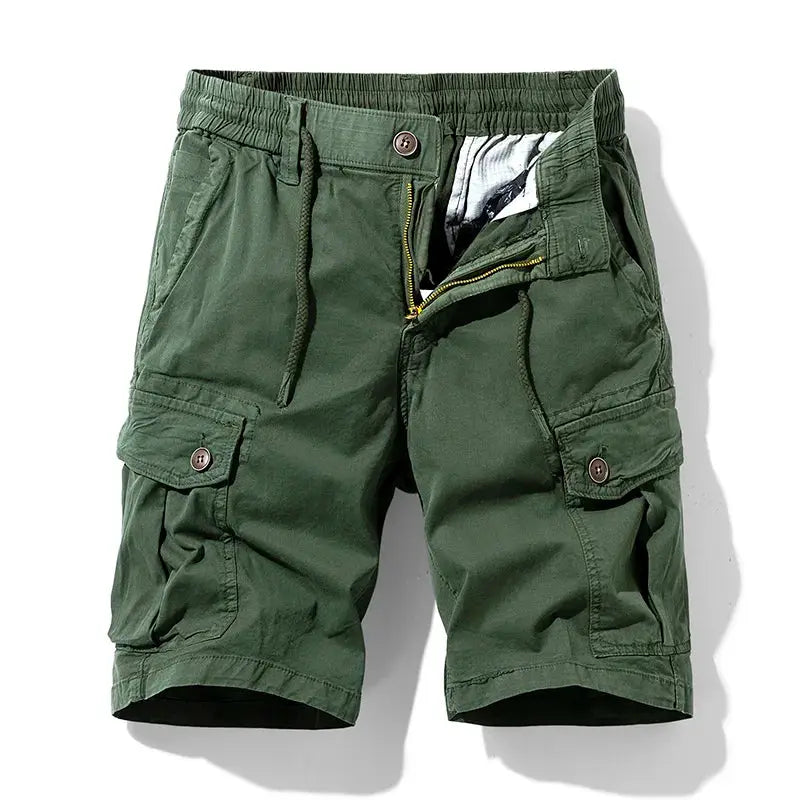 New Summer Solid Color Fashion Cotton Casual Breeches Cargo Men Shorts Men Breathable Quick Dry Multi Pocket Hip Hop Shorts by All Mart Bristol Ltd