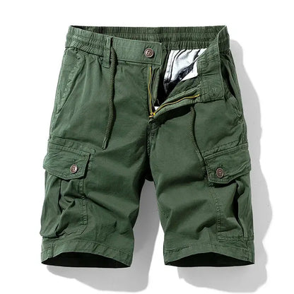 New Summer Solid Color Fashion Cotton Casual Breeches Cargo Men Shorts Men Breathable Quick Dry Multi Pocket Hip Hop Shorts by All Mart Bristol Ltd