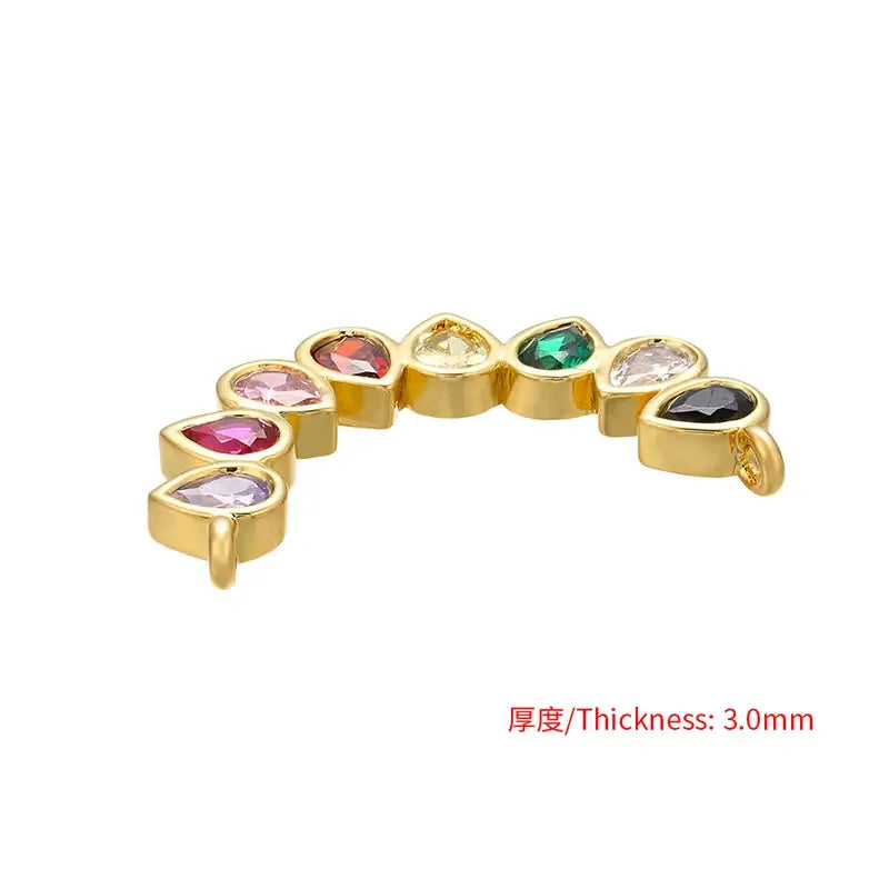 ZHUKOU Rainbow Bow Crystal Connector for Women's Necklace Earrings Bracelet DIY Connector Jewelry Accessories Model: VS425 by All Mart Bristol Ltd