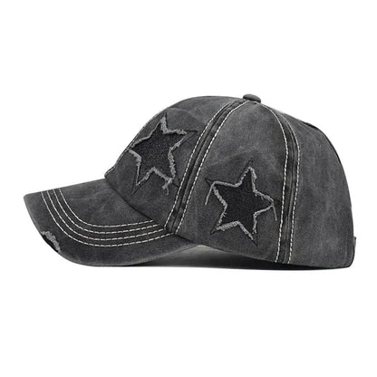 Baseball Cap Snapback Hat Girl baseball cap star pattern Horsetail Cap Hip Hop Fitted Cap Hats For Men Women Grinding Multicolor by All Mart Bristol Ltd