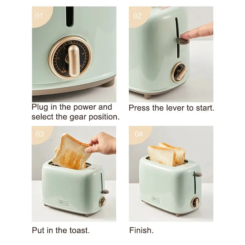 Electric 2-Slice Bread Toaster with Adjustable Browning Control by All Mart Bristol Ltd