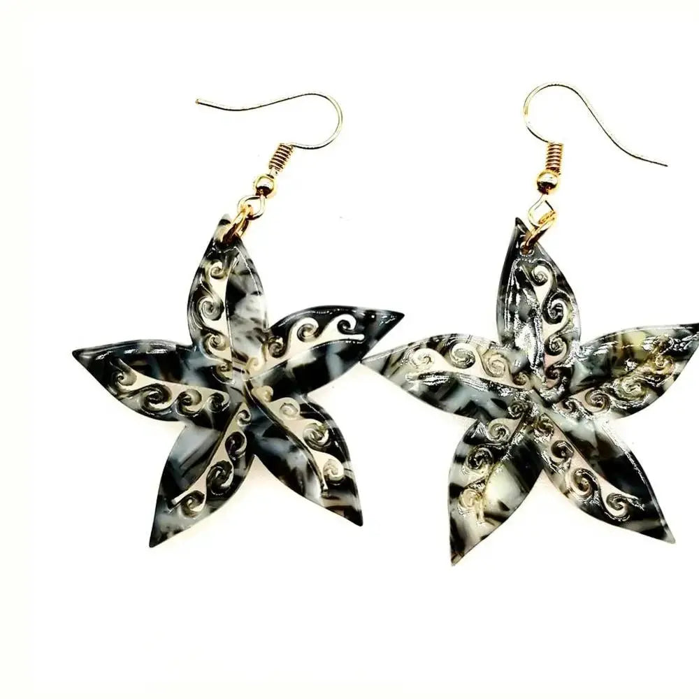 Hawaiian Acrylic Australia Designer Earrings Earring Accessories African Polynesian Jewelry Earring Women's Earrings for Women by All Mart Bristol Ltd