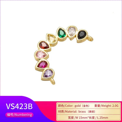 ZHUKOU Rainbow Bow Crystal Connector for Women's Necklace Earrings Bracelet DIY Connector Jewelry Accessories Model: VS425 by All Mart Bristol Ltd