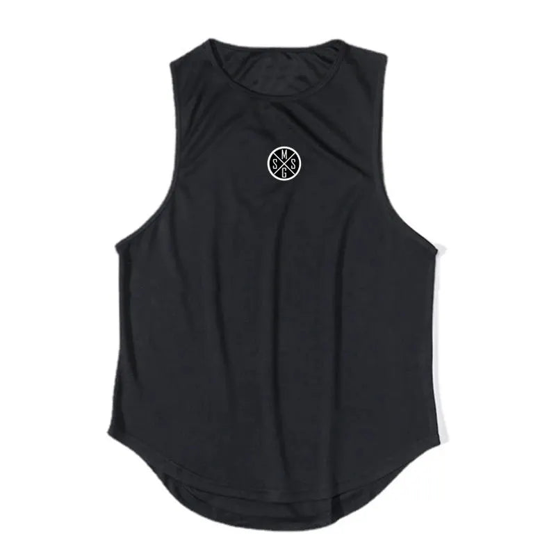 Bodybuilding Vest Men Sports Tank Top Men Gym Clothing Fitness Workout Sleeveless Shirt Mesh O Neck Running Stringer Singlets by All Mart Bristol Ltd