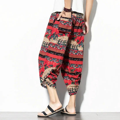 Dropshipping Summer Men Cotton Harem Pants Men Casual Hip Hop Trousers Cross Bloomers Calf-Length Pants Joggers Streetwear Pants by All Mart Bristol Ltd