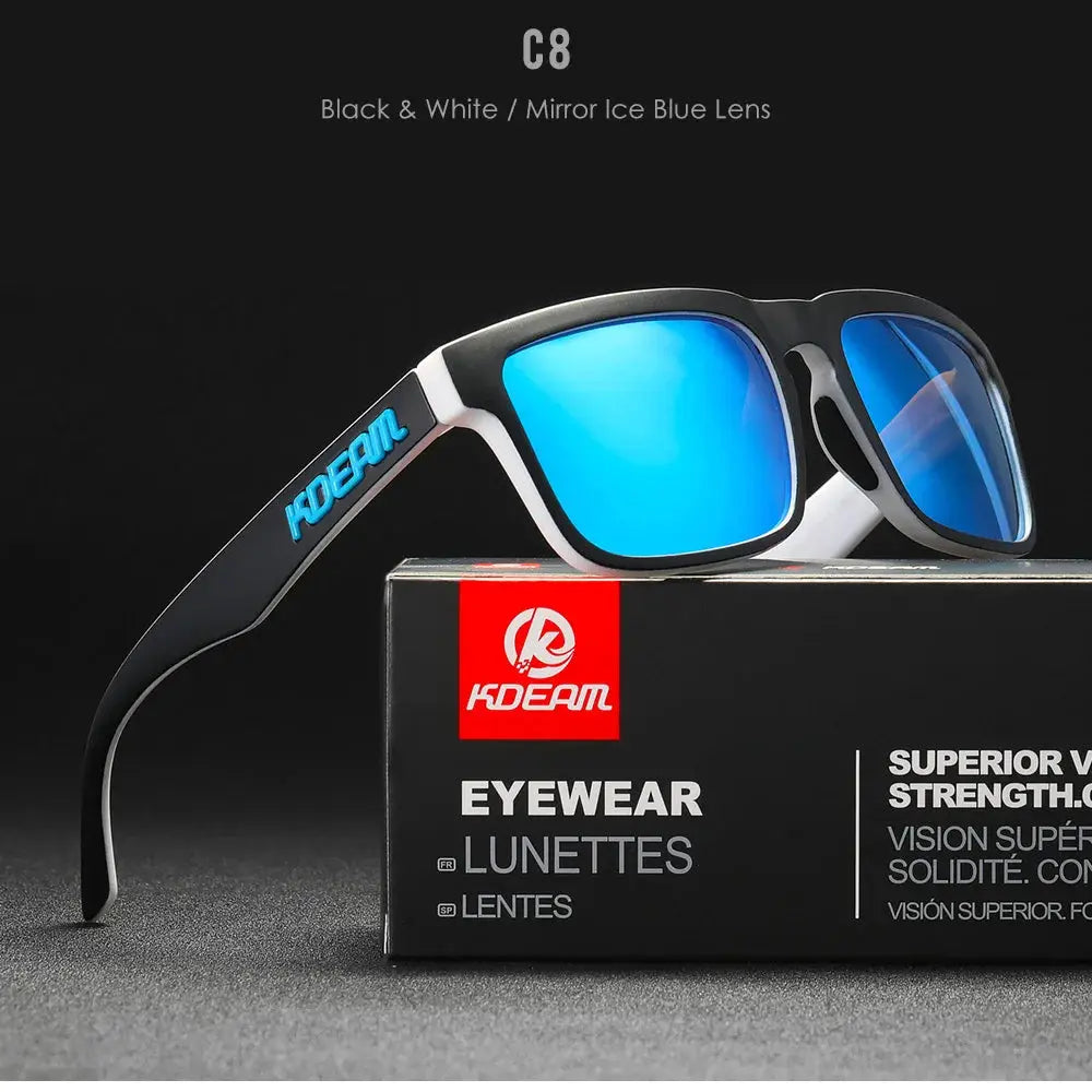 KDEAM 2022 Square Men's Polarized Sunglasses Outdoors Lifestyle Coating Sun Glasses New Matching Colors With Box by All Mart Bristol Ltd