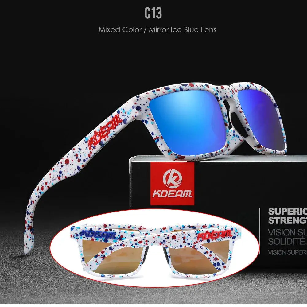 KDEAM 2022 Square Men's Polarized Sunglasses Outdoors Lifestyle Coating Sun Glasses New Matching Colors With Box by All Mart Bristol Ltd