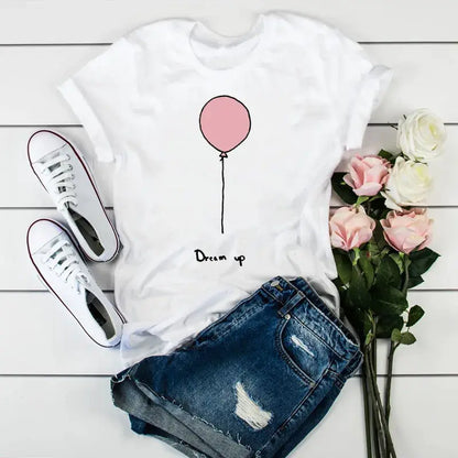Summer New 90 ’s Leopard Heartbeat Short Sleeve Print Clothing Women's T-Shirt Harajuku Graphic Clothing Women's Top,Drop Ship by All Mart Bristol Ltd